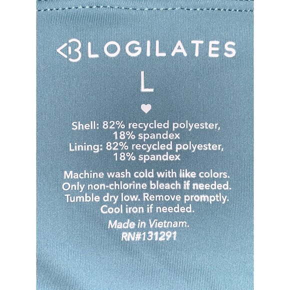 Blogilates Womens Cameo Blue Spaghetti Strap Cropped Tank Top w/ Crisscross Back - Picture 11 of 14